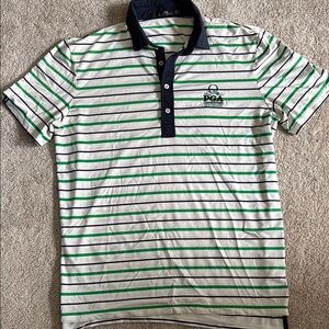 Men's Ralph Lauren Green Striped Golf Shirt